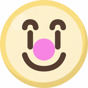 Smiling Clown Emoji Graphic PNG Image