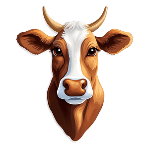 Smiling Cow Face Graphic PNG 06212024 PNG