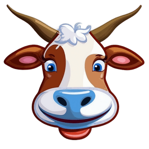 Smiling Cow Face Graphic PNG yyu PNG