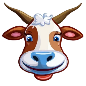 Smiling Cow Face Graphic Png Yyu PNG Image