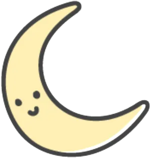 Smiling Crescent Moon Cartoon PNG Image