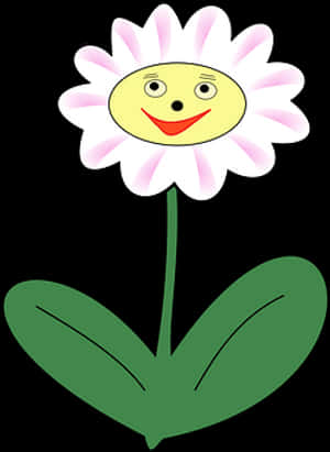Smiling Daisy Cartoon PNG with transparent background