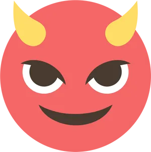 Smiling Devil Emoji Graphic PNG Image