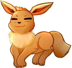 Smiling Eevee Artwork.png PNG Image