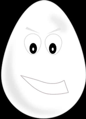 Smiling Egg Cartoon Character PNG with transparent background