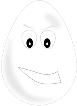 Smiling Egg Cartoon Character PNG Image