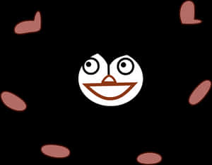 Smiling Egg Face Black Background PNG image with transparent background