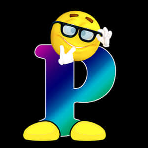 Smiling Emoji Letter P PNG image with transparent background