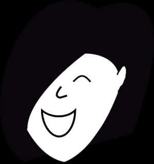 Smiling Face Graphic Black Background PNG image with transparent background