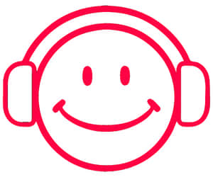 Smiling Face Headphones Icon PNG with transparent background