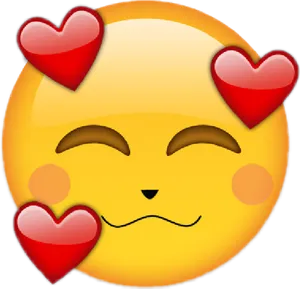 Smiling Face Hearts Emoji PNG Image