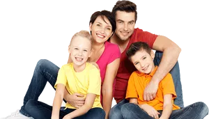 Smiling Family Portrait PNG Image