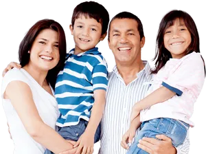 Smiling Family Portrait PNG Image