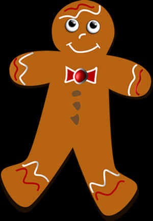 Smiling Gingerbread Man Cartoon PNG image with transparent background
