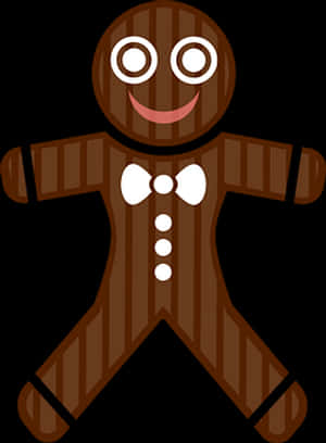 Smiling Gingerbread Man Cartoon PNG image with transparent background