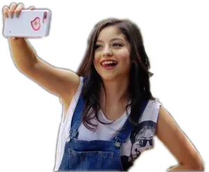 Smiling Girl Selfie Moment PNG Image