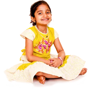 Smiling Indian Girlin Traditional Dress PNG Image