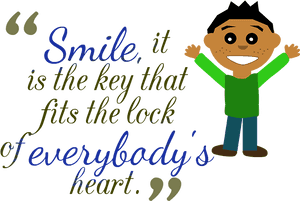 Smiling Keyto Hearts Motivational Quote PNG image with transparent background
