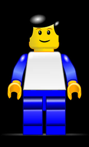 Smiling Lego Figure Illustration PNG with transparent background