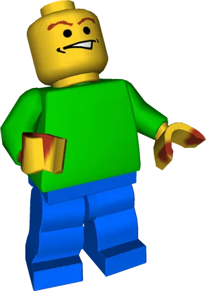 Smiling Lego Figure3 D Model PNG Image