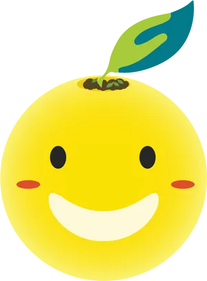 Smiling Lemon Emoji Graphic PNG Image