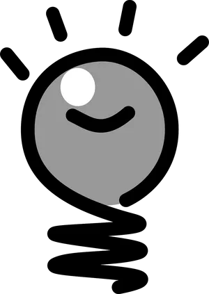 Smiling Lightbulb Cartoon Character PNG Image