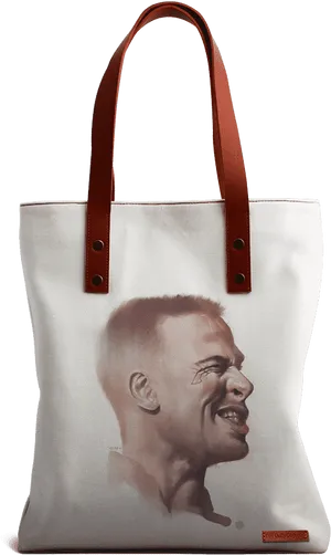 Smiling Man Tote Bag PNG Image