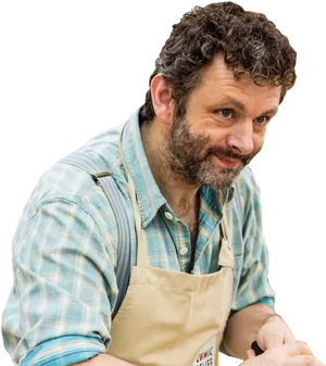 Smiling Manin Apron PNG Image