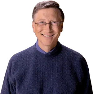 Smiling Manin Blue Sweater PNG Image