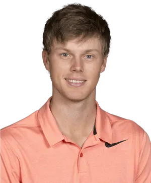 Smiling Manin Orange Striped Shirt PNG Image