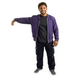 Smiling Manin Purple Jacket PNG Image