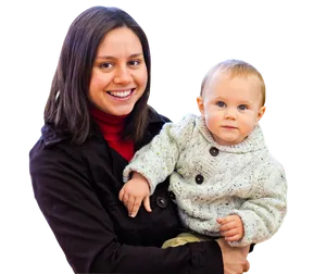 Smiling Mother Holding Baby PNG Image