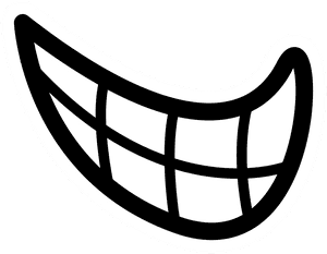 Smiling Mouth Cartoon Graphic PNG image with transparent background