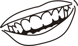 Smiling Mouth Line Drawing PNG Image