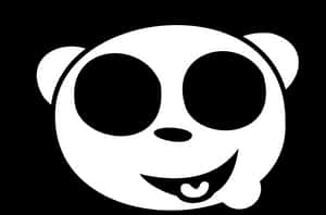 Smiling Panda Graphic PNG image with transparent background