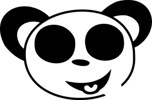 Smiling Panda Graphic PNG Image