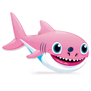 Smiling Pink Baby Shark Artwork Png Cne PNG Image