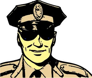 Smiling Police Officer Illustration PNG Image