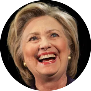 Smiling Political Figure Circle Portrait PNG Image