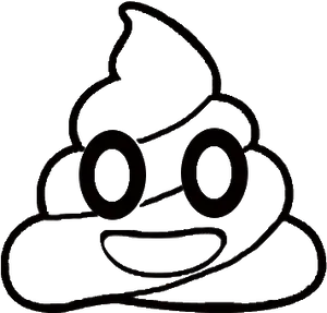 Smiling Poop Emoji Outline PNG Image