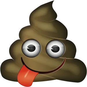 Smiling Poop Emojiwith Tongue Out PNG Image