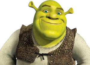 Smiling Shrek Character PNG Image