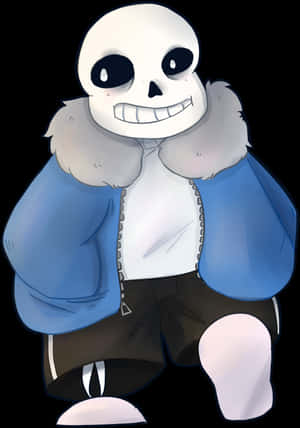 Smiling Skeleton Character Art PNG image with transparent background