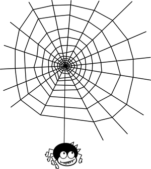 Smiling Spider Cartoonon Black Background PNG Image