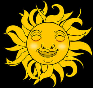 Smiling Sun Illustration PNG image with transparent background
