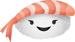 Smiling Sushi Character Illustration PNG Image