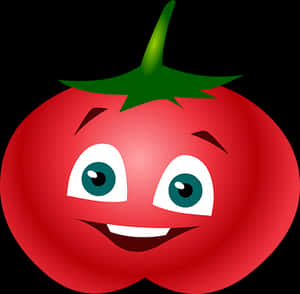 Smiling Tomato Cartoon Vector PNG image with transparent background