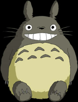 Smiling Totoro Illustration PNG image with transparent background