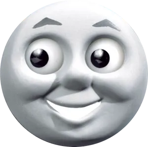 Smiling Train Face Gray Scale PNG Image