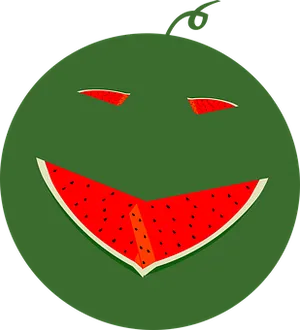 Smiling Watermelon Cartoon PNG Image